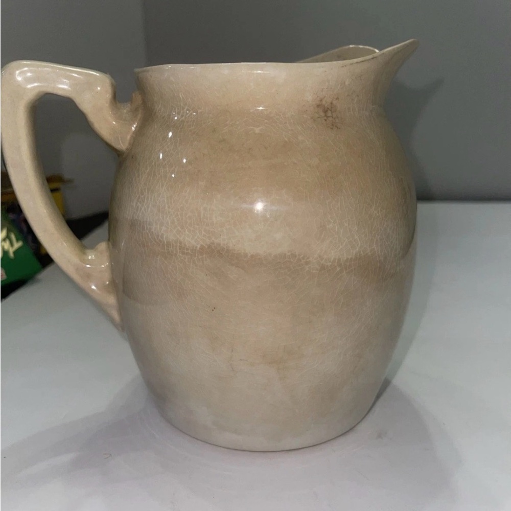 Vintage Ceramic Pitcher with Grapevine Design - Picture 2 of 5
